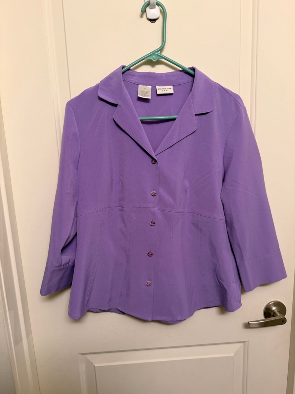 Covington Purple Button-Front Blazer